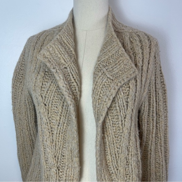 Fenn Wright Manson Wool Alpaca Blend Open Front Knit Cardigan Sweater - Picture 3 of 7
